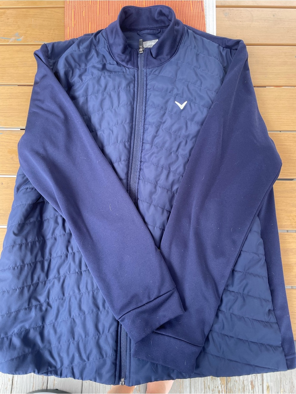 Callaway Men’s Navy Quilted Hybrid Full-Zip Jacket
